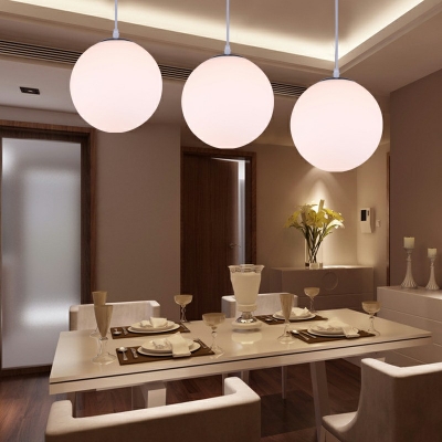 White Spherical Glass Hanging Light Fixtures Hanging Ceiling Lights
