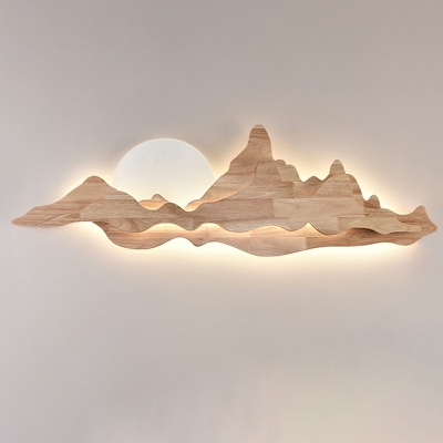 Wooden Wall Lighting Fixtures with Acrylic Shade Wall Mounted Lamp