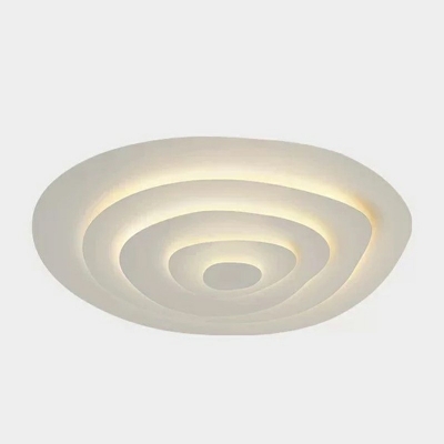 1 Light Contemporary Ceiling Light White Circle Ceiling Fixture for Living Room