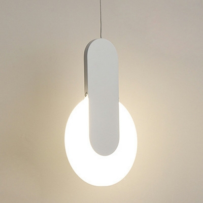 1-Light Pendant Lighting Contemporary Style Round Shape Metal Hanging Light