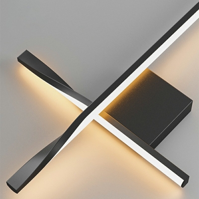 2-Light Sconce Lights Contemporary Style Linear Shape Metal Wall Mount Light