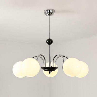 6-Light Hanging Light Fixtures Minimalism Style Ball Shape Metal Chandelier Lights