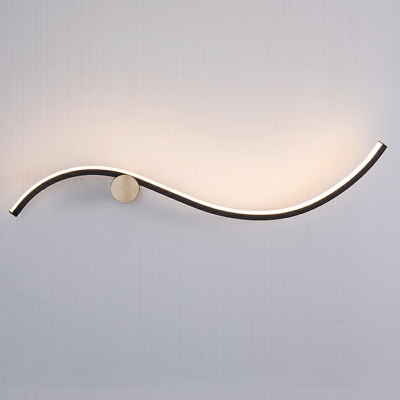 Black Linear Wall Light Fixture LED Wall Mounted Light Fixture for Bedroom