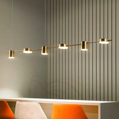 Drum-Shape Chandelier Lighting Fixtures LED Modern Pendant Lighting for Kitchen Island