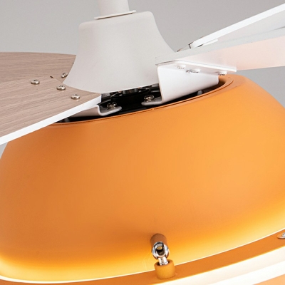 Kids Style Plane Flushmount Lighting Metal 1-Light Flush Mount Fixture in Orange