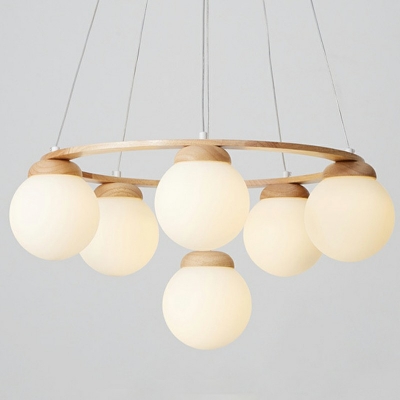 LED Nordic Minimalist Chandelier Modern Wood Magic Beans Pendant Light