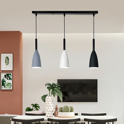 Metal Cone Hanging Pendant Light Modern Minimalism Suspension Lamp for Living Room