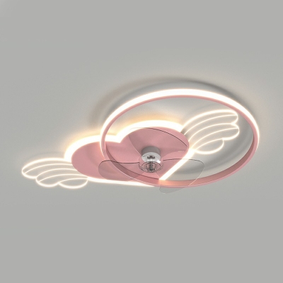 Modern Flush Mount Ceiling Fan LED 6.3