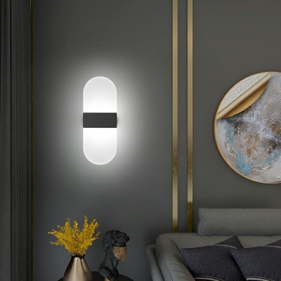 Postmodern Style Strip Wall Light Metal Wall Lamp for Bedroom