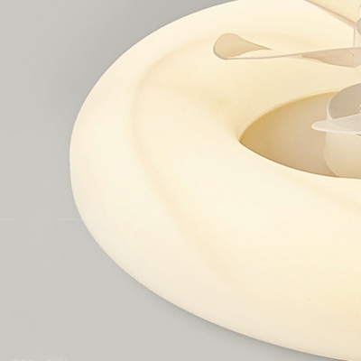 White Acrylic Flush Mount Lights Round Flushmount Fan Lights for Bedroom