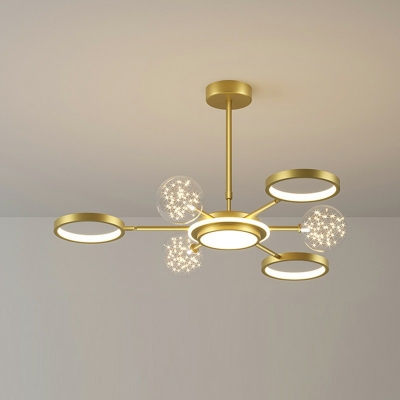 12 Lights Global Chandelier Light Modern Style Glass Chandelier Light Fixture in Gold