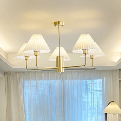 American Style Chandelier Lighting Fixtures Traditional Farbic Suspension Light for Living Room