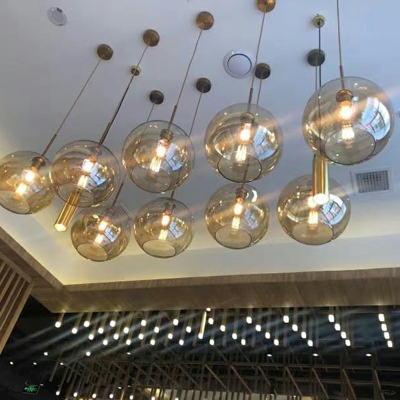 Ball Three-head Single Head Glass Luxury Hanging Light Fixtures Hanging Ceiling Lights
