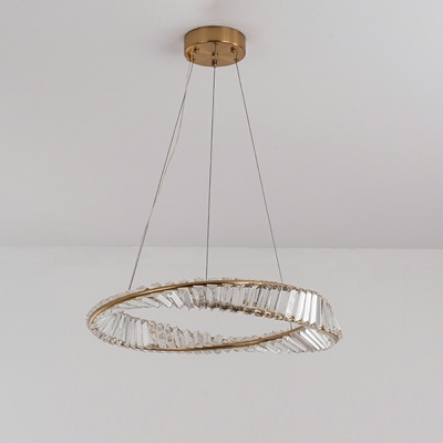 Contemporary Crystal Chandelier Lamp Ring Shaped Chandelier Light