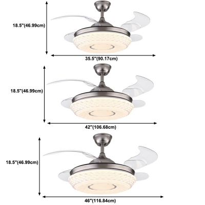 Contemporary Metal Ceiling Fan Light LED Light for Living Room