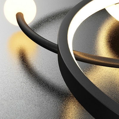 Contemporary Round Ring Semi Flush Mount Light Fixtures Metal Led Flush Light