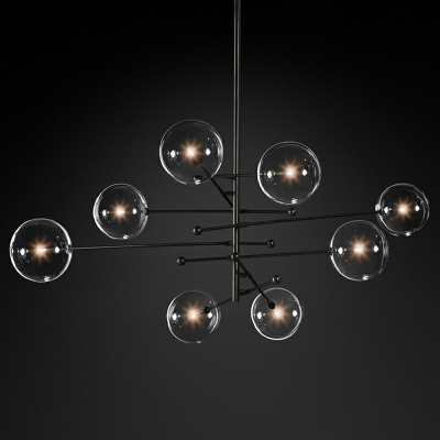 Contemporary Sputnik Chandelier Lamp clear Glass Chandelier Light for living room