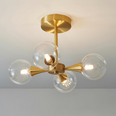 Contemporary Style Ceiling Light Glass Shade Ceiling Fixture for Bedroom