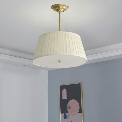 Drum Fabric Hanging Ceiling Lights Traditional Hanging Chandelier for Dinning Room