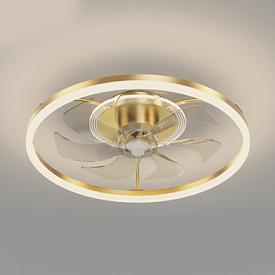 Gold Kids Style Ceiling Fans Circle Metal Ceiling Fans for Bedroom