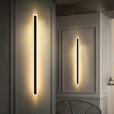 Modern Black Linear Wall Sconce LED with Acrylic Shade Wall Light Fixture