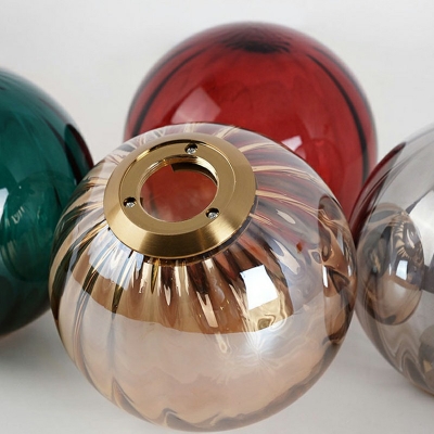 Modern Globe Glass Suspension Pendant 1 Light Minimalism Down Lighting for Dinning Room