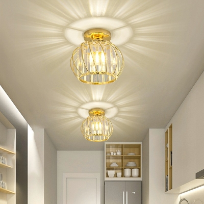 Modern Minimalist Ceiling Light  Nordic Style Crystal Flushmount Light with Hole 3.9'' Dia