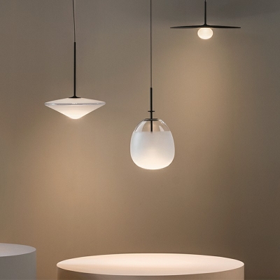 Single Head Postmodern Fixtures Hanging Ceiling Lights Restaurant Glass  Hanging Light
