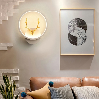 Postmodern Style Metal Wall Light Round/ Square Wall Sconces for Living Room