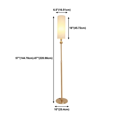 1-Light Floor Lights Minimalism Style Cylinder Shape Metal Stand Up Lamps