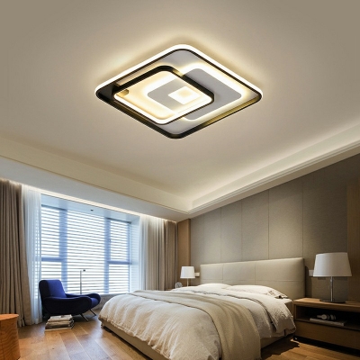 4 Light Contemporary Ceiling Light Rubber Black Ceiling Fixture for Bedroom