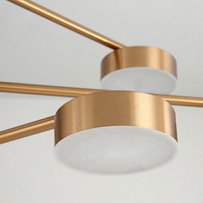 8-Light Hanging Lamps Modernist Style Cylinder Shape Metal Pendant Chandelier
