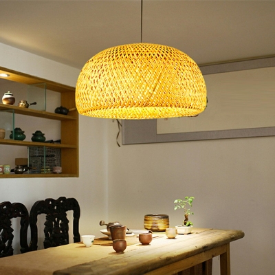Bamboo 1 Light Modern Pendant Light Fixtures Minimalism Down Lighting for Dinning Room