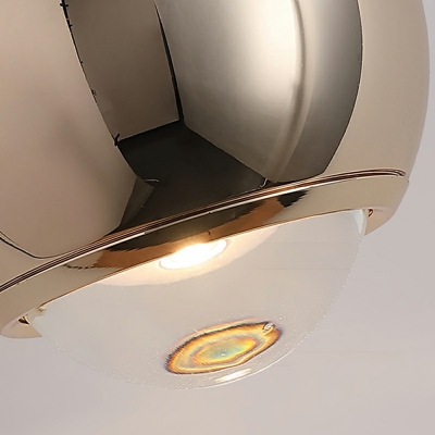 Contemporary Globe Pendant Light Fixture Clear Metal Suspension Pendant Light