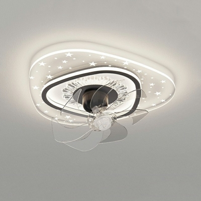 Flush Light Kid's Room Style Acrylic Flush Mount Ceiling Fan Light for Living Room