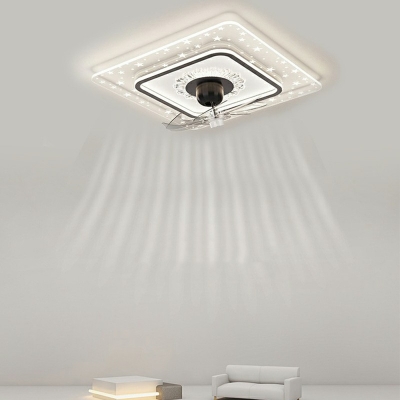 Flush Light Kid's Room Style Acrylic Flush Mount Ceiling Fan Light for Living Room