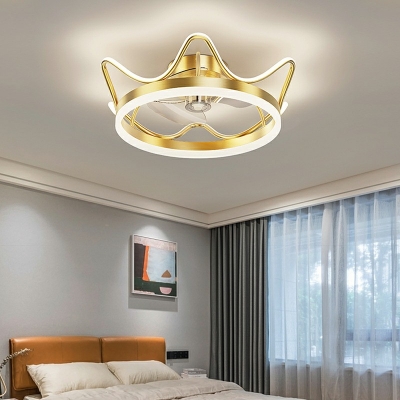 Flush Mount Ceiling Light Kid's Room Style Acrylic Flush Fan Light for Living Room