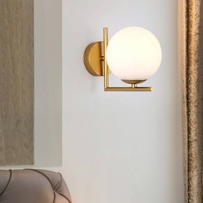 Globe Sconce Lights Modern Style Glass 1-Light Wall Sconce in Gold