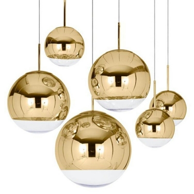 Gold Single Head Electroplated Glass Hanging Light Fixtures Hanging Ceiling Lights