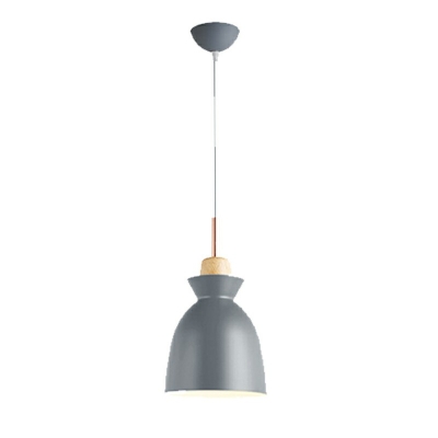 Metal Dome Pendant Lamp Modern Style 1 Light Hanging Ceiling Light in White