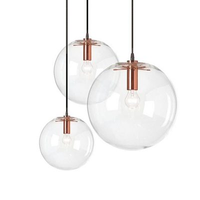 Modern Electroplated Glass Spherical Hanging Light Fixtures Hanging Ceiling Lights