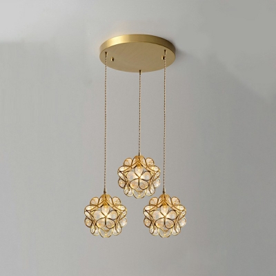 Nordic Postmodern Style Simple Single Chandelier Glass Brass Material Pendant Light