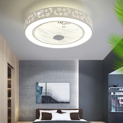 Remote Control Bedroom Hanging Fan Lamp Acrylic Nordic 21.7