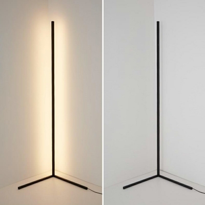 1-Light Floor Lights Minimalism Style Linear Shape Metal Stand Up Lamps