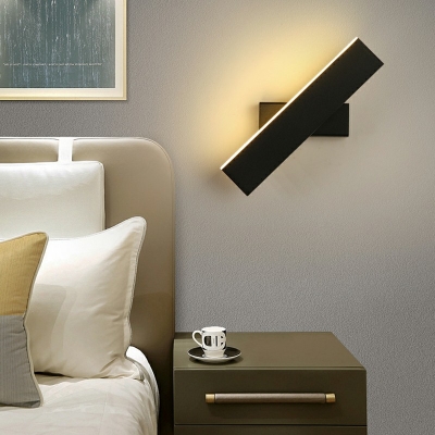 1-Light Sconce Lights Contemporary Style Rectangle Shape Metal Wall Mount Light