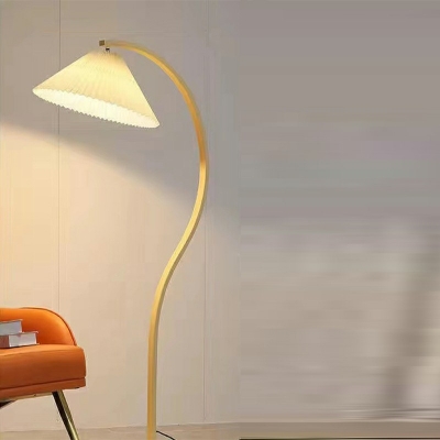 1-Light Stand Up Lamps Minimalist Style Cone Shape Metal Floor Standing Lamp
