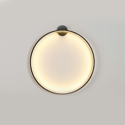 Black Ring Wall Sconce Modern Style Metal 1 Light Wall Sconce Lighting