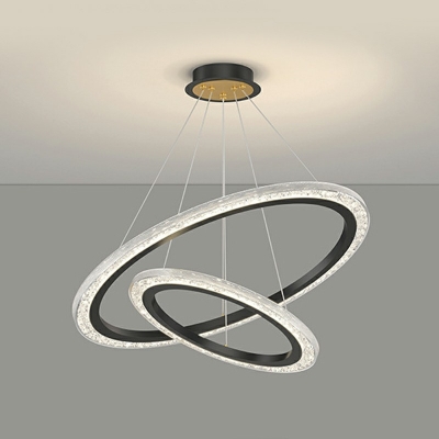Contemporary Chandelier Light Fixtures Circular with Acrylic Shade Suspension Lights