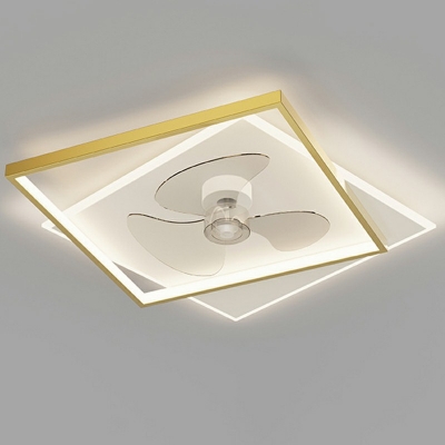 Flush Light Fixtures Contemporary Style Acrylic Flush Mount Fan Lamps for Living Room Remote Control Stepless Dimming