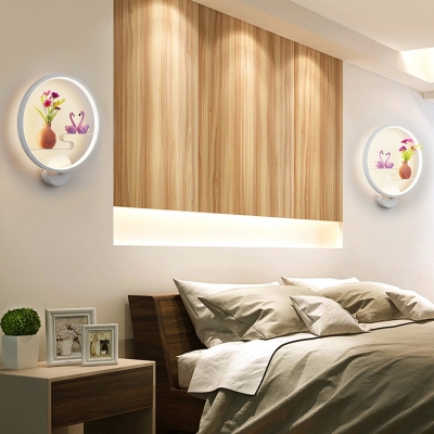 LED Bedside Wall Lighting Fixtures Children Cartoon Character Wall Light Sconce